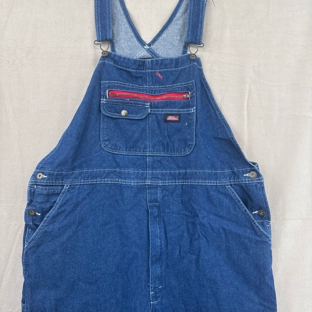 Dickies Bib Overalls Denim Workwear Men's Size XLR Chore Carpenter